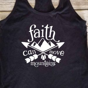 Faith Can Move Mountains - Ladies Black tank top